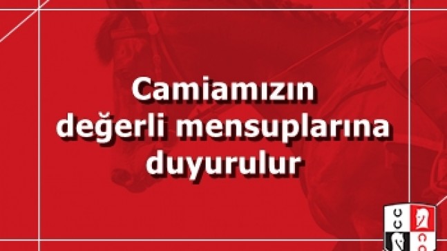 Camiamızın değerli mensuplarına duyurulur