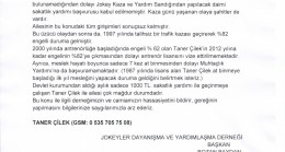 Taner Çilek’in Yardım Başvurusu Hakkında…